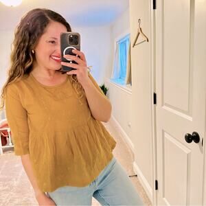 Isabel Marant Etoile Golden Embroidered Top Blouse Small